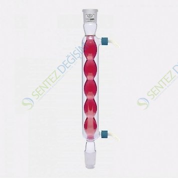 ISOLAB 033.14.253 Soğutucu - Bullu - 250 mm - Dişi Şilif : NS 29/32 - Erkek Şilif : NS 29/32 - P.P Yan Kol