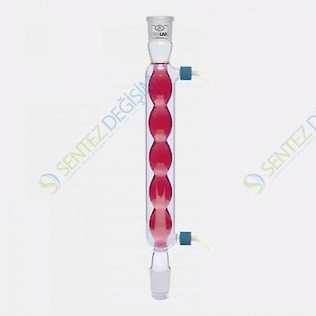 ISOLAB 033.14.252 Soğutucu - Bullu - 250 mm - Dişi Şilif : NS 24/29 - Erkek Şilif : NS 24/29 - P.P Yan Kol