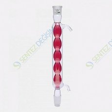 ISOLAB 033.13.403 Soğutucu - Bullu - 400 mm - Dişi Şilif : NS 29/32 - Erkek Şilif : NS 29/32 - Cam Yan Kol