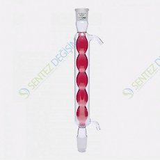 ISOLAB 033.13.252 Soğutucu - Bullu - 250 mm - Dişi Şilif : NS 24/29 - Erkek Şilif : NS 24/29 - Cam Yan Kol