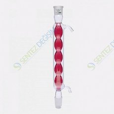 ISOLAB 033.13.160 Soğutucu Bullu 160 mm Dişi Şilif : NS 14/23 Erkek Şilif : NS 14/23 Cam Yan Kol