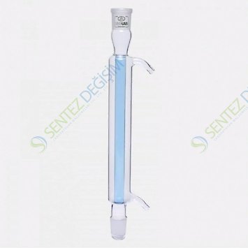 ISOLAB 033.11.403 Soğutucu - Düz - 400 mm - Dişi Şilif : NS 29/32 - Erkek Şilif : NS 29/32 - Cam Yan Kol