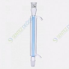 ISOLAB 033.11.252 Soğutucu - Düz - 250 mm - Dişi Şilif : NS 24/29 - Erkek Şilif : NS 24/29 - Cam Yan Kol