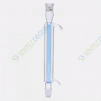 ISOLAB 033.11.250 Soğutucu - Düz - 250 mm - Dişi Şilif : NS 14/23 - Erkek Şilif : NS 14/23 - Cam Yan Kol