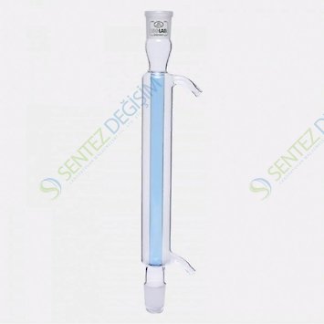 ISOLAB 033.11.160 Soğutucu - Düz - 160 mm - Dişi Şilif : NS 14/23 - Erkek Şilif : NS 14/23 - Cam Yan Kol