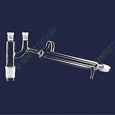 ISOLAB 065.57.004 Destilasyon Bağlantısı Kondenserli ve Claisen Başlıklı Standart Erkek Şilif: NS 29/32 Dişi Şilif: NS 14/23 Kondenser Uzunluğu 400 mm