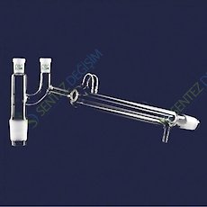 ISOLAB 065.57.002 Destilasyon Bağlantısı Kondenserli ve Claisen Başlıklı Standart Erkek Şilif: NS 14/23 Dişi Şilif: NS 14/23 Kondenser Uzunluğu 250 mm