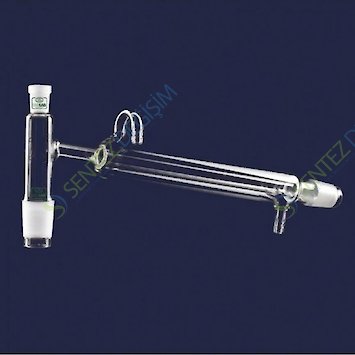 ISOLAB 065.55.004 Destilasyon Bağlantısı Kondensersiz Termo. Erkek Şilifler : NS 29/32 Dişi Şilif : NS 14/23 Gövde Uzunluğu 400 mm