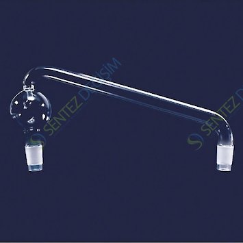 ISOLAB 065.54.029 Destilasyon Bağlantısı - Sıçratma Tutuculu - Kondensersiz - Erkek Şilifler : NS 29/32 - Gövde Uzunluğu 350 mm