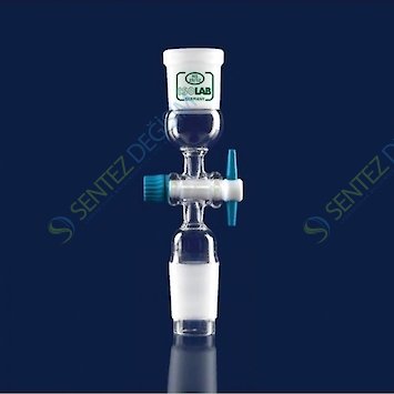 ISOLAB 065.41.029 Adaptör - Konnektör - Musluklu - Dişi Şilif : NS 29/32 - Erkek Şilif : NS 29/32