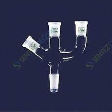 ISOLAB 065.44.005 Adaptör 3 Boyunlu Açılı Ve Paralel Dişi Şilif : NS 29/32 Erkek Şilif : NS 14/23 Açılı Ve Paralel Dişi Şilif : NS 14/23