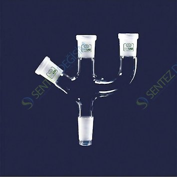 ISOLAB 065.44.004 Adaptör 3 Boyunlu Açılı Ve Paralel Dişi Şilif : NS 24/29 Erkek Şilif : NS 24/29 Açılı Ve Paralel Dişi Şilif : NS 24/29