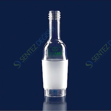 ISOLAB 065.19.142 Adaptör - Vida Dişli - Musluksuz - Düz - Cam - Erkek Şilif : NS 14/23 - GL 18