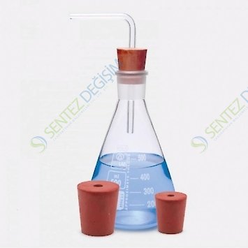 ISOLAB 051.21.005 Tıpa - Kauçuk - Delikli - 18,0 x 24,0 mm çap - 30 mm H