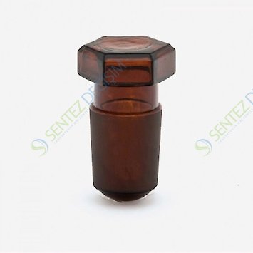 ISOLAB 051.04.005 Tıpa - Cam - Amber - Hexagonal Kapaklı - NS 24/29