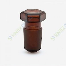 ISOLAB 051.04.004 Tıpa - Cam - Amber - Hexagonal Kapaklı - NS 19/26