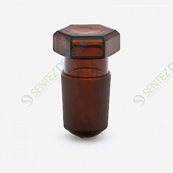 ISOLAB 051.04.004 Tıpa - Cam - Amber - Hexagonal Kapaklı - NS 19/26