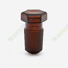 ISOLAB 051.04.002 Tıpa - Cam - Amber - Hexagonal Kapaklı - NS 12/21