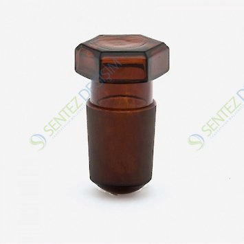 ISOLAB 051.04.002 Tıpa - Cam - Amber - Hexagonal Kapaklı - NS 12/21