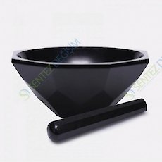 ISOLAB 038.18.150 Havan - Agat - Tokmağı İle - Çap 150 mm - Standart Form - Siyah