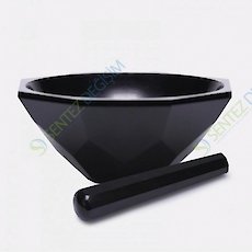 ISOLAB 038.18.065 Havan - Agat - Tokmağı İle - Çap 65 mm - Standart Form - Siyah