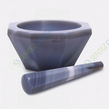 ISOLAB 038.09.120 Havan - Agat - Tokmağı İle - Çap 120 mm - Derin Form