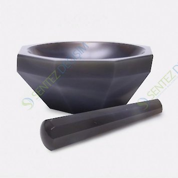 ISOLAB 038.07.125 Havan - Agat - Tokmağı İle - Çap 125 mm - Standart Form