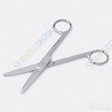 ISOLAB 048.24.160 Makas - Laboratuar İçin - Küt/Sivri - 160 mm