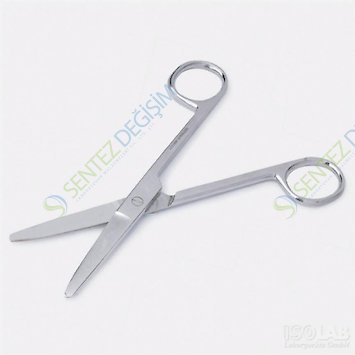 ISOLAB 048.24.130 Makas - Laboratuar İçin - Küt/Sivri - 130 mm