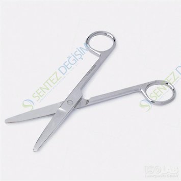 ISOLAB 048.23.130 Makas - Laboratuar İçin - Küt/Küt, 130 mm