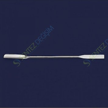 ISOLAB 047.02.180 Spatül - Paslanmaz Çelik - Düz Oluklu - 180 mm