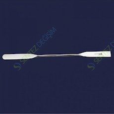 ISOLAB 047.07.185 Spatül - Paslanmaz Çelik - Çift Uçlu - Düz - 185 mm