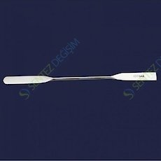 ISOLAB 047.07.130 Spatül - Paslanmaz Çelik - Çift Uçlu - Düz - 130 mm