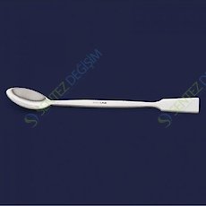 ISOLAB 047.01.210 Spatül - Paslanmaz Çelik - Makro Kaşıklı - 210 mm