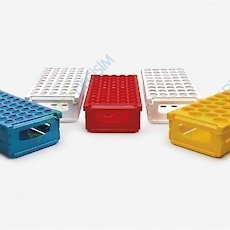 ISOLAB 079.03.003R Tüp Standı - Katlanabilir - 50 Delik - 18 mm Tüpler İçin - Kırmızı