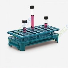 ISOLAB 079.11.016 Tüp Standı - Silikon Tutacaklı - 50 Delik - 16 mm Tüpler İçin