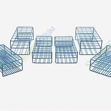 ISOLAB 079.01.106 Tüp Standı - Epoksi Kaplı Tel - 21 Delik - 30 mm tüpler için