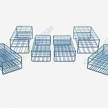 ISOLAB 079.01.105 Tüp Standı - Epoksi Kaplı Tel - 32 Delik - 25 mm tüpler için