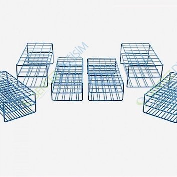 ISOLAB 079.01.104 Tüp Standı - Epoksi Kaplı Tel - 40 Delik - 20 mm tüpler için