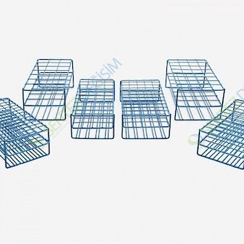 ISOLAB 079.01.102 Tüp Standı - Epoksi Kaplı Tel - 55 delik - 16 mm tüpler için