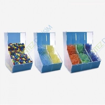 ISOLAB 006.15.003 Dispenser Kutusu - Akrilik - Üç Bölmeli