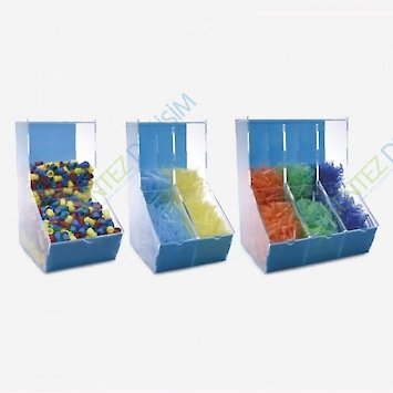 ISOLAB 006.15.002 Dispenser Kutusu - Akrilik - İki Bölmeli