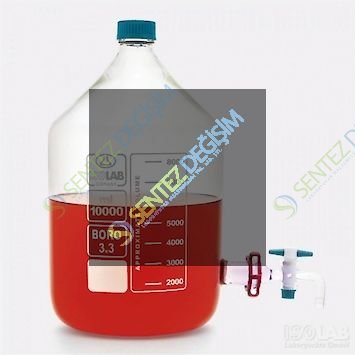 ISOLAB 062.27.905 Bidon - Borosilikat Cam - Şeffaf - Musluklu - 5 Litre