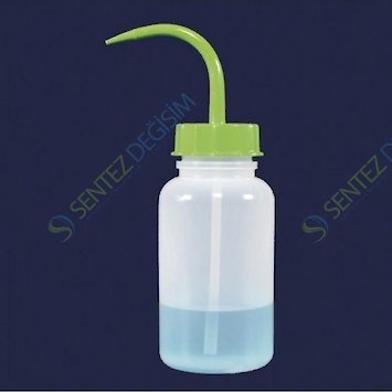 ISOLAB 062.09.05B Piset - Geniş Boyun - P.E. - 500 ml - Mavi Kapak