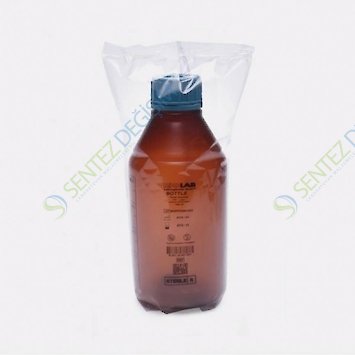 ISOLAB 061.16.901 Polipropilen Şişe - Vida Kapaklı - Orta Boyun - P.P - Şeffaf - Steril - 1000 ml / 50 Adet