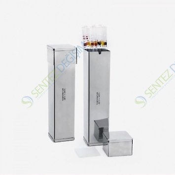 ISOLAB 022.04.002 Pipet Kutusu - Paslanmaz Çelik - 70 x 70 x 430 mm