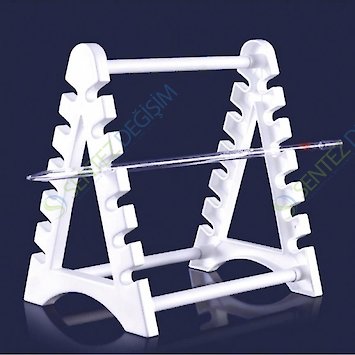 ISOLAB 022.02.001 Pipet Standı - P.P - Yatay 12 Pipet Kapasiteli / 1 Adet