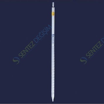 ISOLAB 021.01.005 Pipet - Cam - Dereceli - As Kalite - Grup Sertifikalı - Mavi Skala - 5 ml