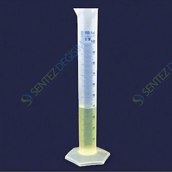 ISOLAB 016.06.025 Mezür - Uzun From - P.P - B Kalite - Mavi Skala - 25 ml