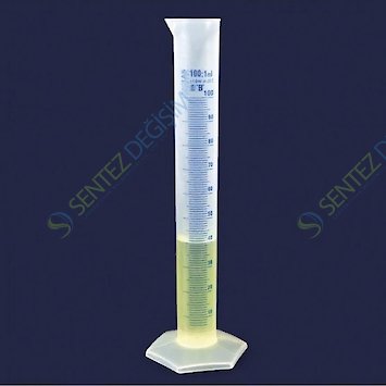 ISOLAB 016.06.010 Mezür - Uzun From - P.P - B Kalite - Mavi Skala - 10 ml